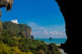 Limestone cave cliff in Krabi Ao Nang, Ton Sai and Phi Phi island, Thailand Royalty Free Stock Photo